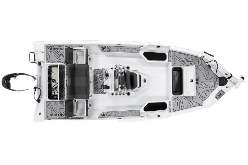 Slide: The Image of Manufacturer Provided Image: 2026 Xpress H20B Bay boat, top view, showcasing sleek design and spacious layout. - 23