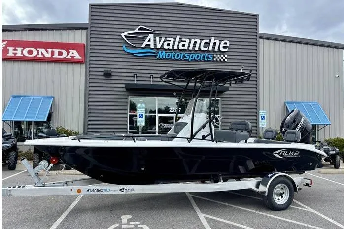The Image of 2026 ALK2 23CRX boat on trailer at Avalanche Motorsports dealership. - 1