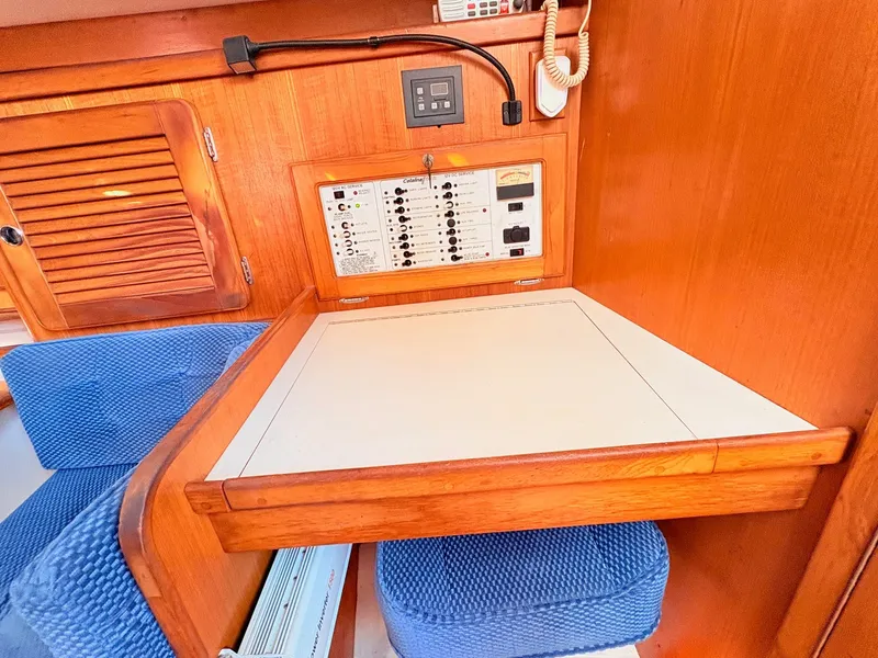 Slide: The Image of Interior of 2001 Catalina 36 Mark II with control panel. - 22