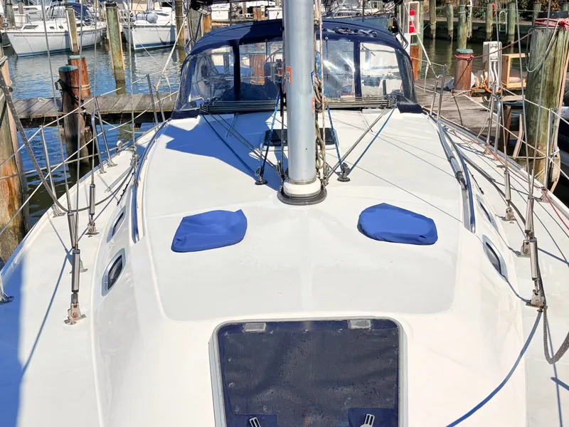 Slide: The Image of 2001 Catalina 36 Mark II sailboat docked at marina. - 7