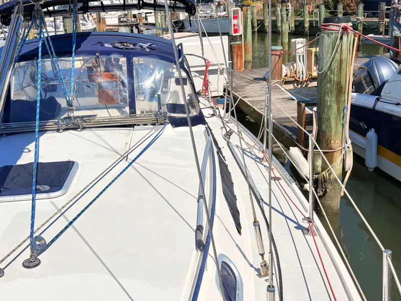 Slide: The Image of 2001 Catalina 36 Mark II sailboat docked at marina. - 8
