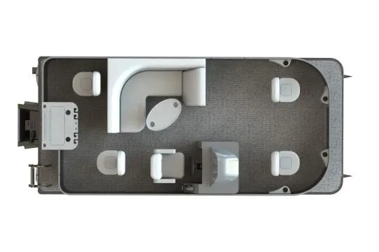 Slide: The Image of Manufacturer Provided Image: Top view of 2020 SunChaser Geneva Fish 20 4.0 pontoon boat interior layout. - 1
