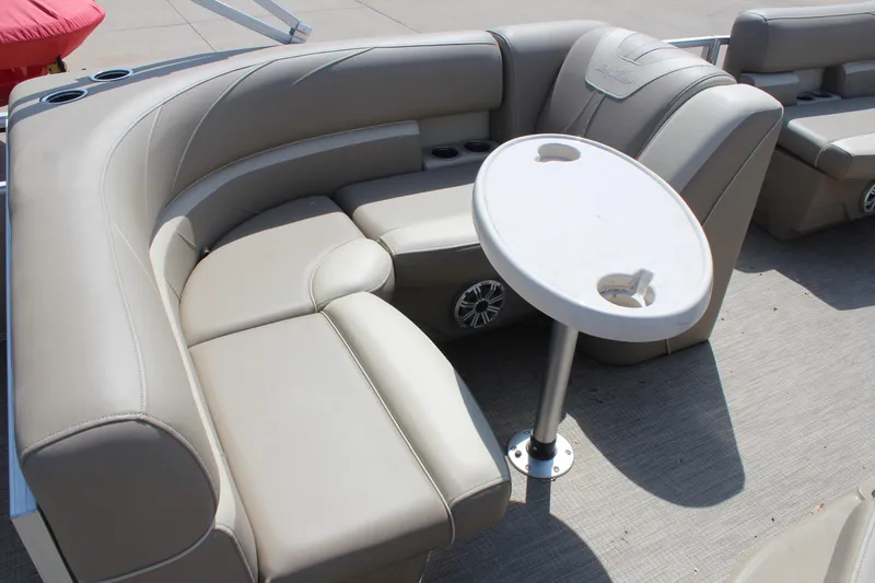 Slide: The Image of Luxurious seating area on 2020 SunChaser Geneva Fish 20 4.0 pontoon boat. - 19
