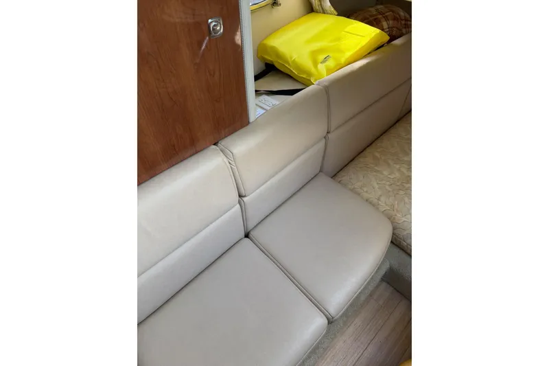 Slide: The Image of Interior seating of 2016 Formula 350 Crossover Bowrider I/O with beige upholstery. - 15