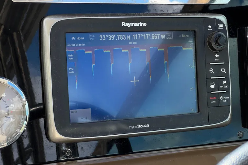 Slide: The Image of Raymarine navigation display on 2016 Formula 350 Crossover Bowrider I/O boat dashboard. - 50