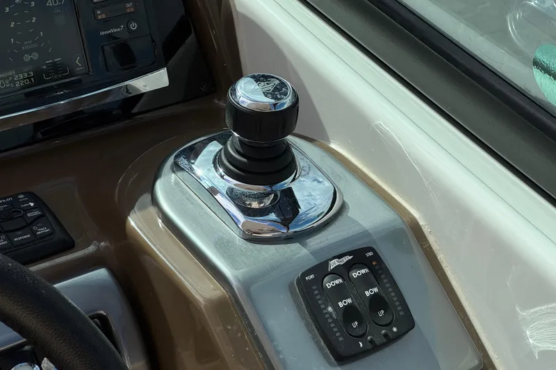 Slide: The Image of 2016 Formula 350 Crossover Bowrider I/O dashboard with joystick and control panel. - 52