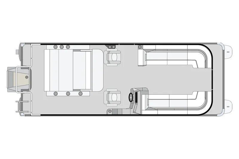 Slide: The Image of Manufacturer Provided Image: Top view of 2026 Qwest L-Class Splash Pad 24 boat layout design. - 21