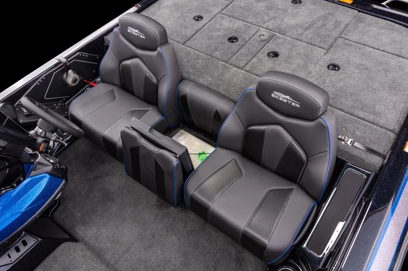 Slide: The Image of Manufacturer Provided Image: 2022 Skeeter ZX 225 boat interior with dual seats and carpeted deck. - 22