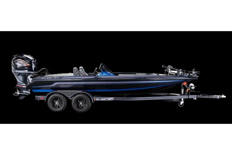 Slide: The Image of Manufacturer Provided Image: 2022 Skeeter ZX 225 bass boat with trailer, side view. - 26