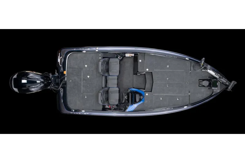 Slide: The Image of Manufacturer Provided Image: Top view of a 2022 Skeeter ZX 225 fishing boat with seating and storage compartments. - 27
