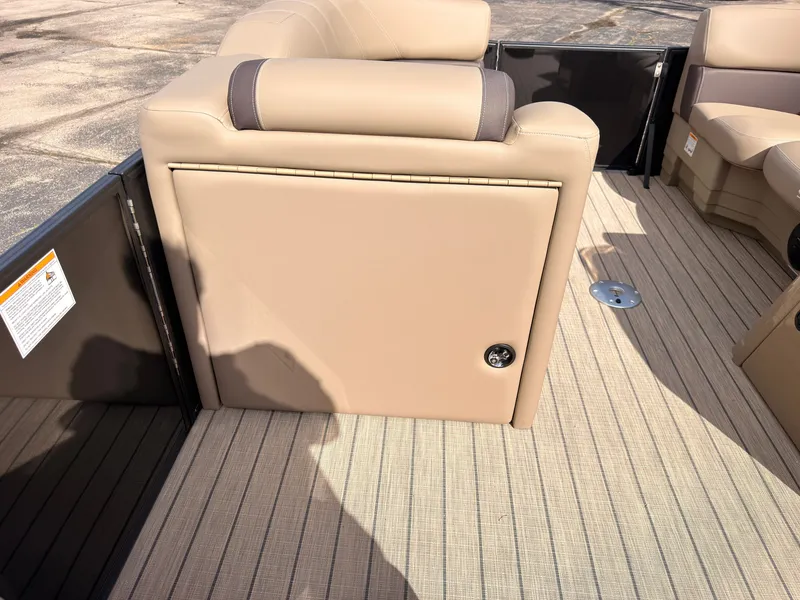 Slide: The Image of Interior of a 2027 Sylvan Mirage 8520 CLZ DH with beige upholstery and striped flooring. - 32