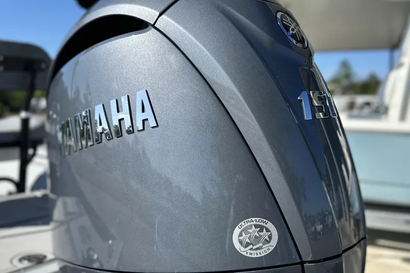 Slide: The Image of Yamaha 150 outboard motor on Avid 20 Rogue CC, 2026 model, ultra-low emission. - 5