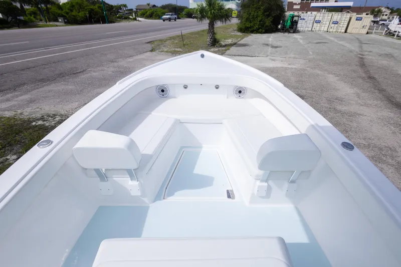 Slide: The Image of 2026 Albury Brothers 23 Forward Seating boat with spacious white interior design. - 36