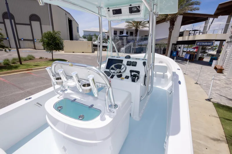 Slide: The Image of 2026 Albury Brothers 23 Forward Seating boat with modern console and rod holders. - 26