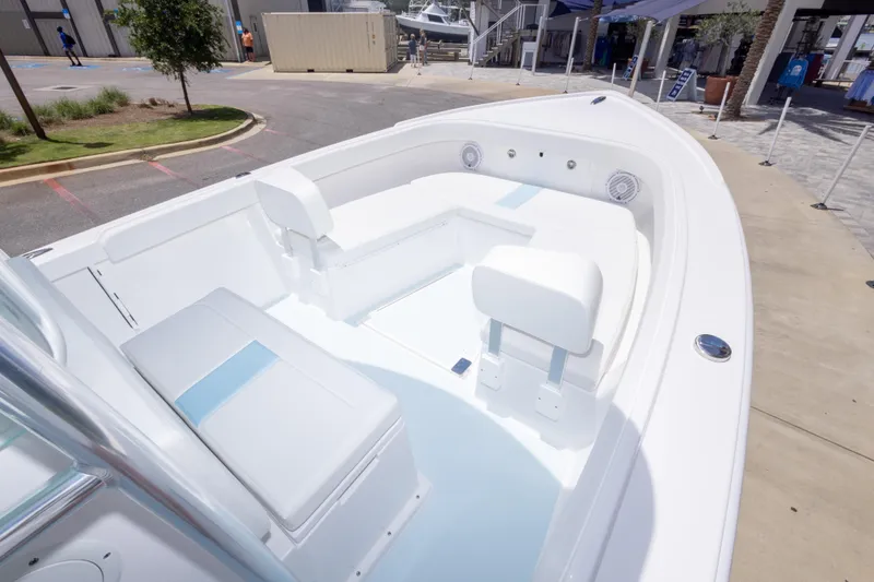 Slide: The Image of 2026 Albury Brothers 23 Forward Seating boat with spacious white interior and modern design. - 32
