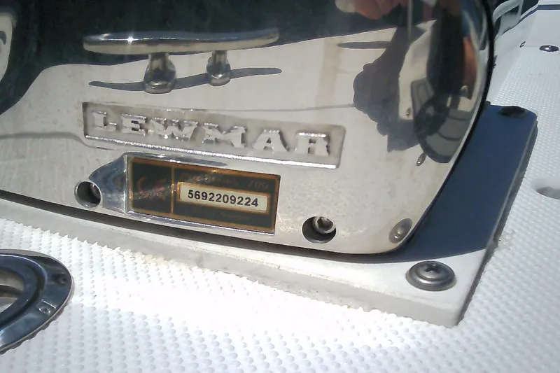 Slide: The Image of Close-up of Lewmar equipment on a 2021 Glasstream 240 CCX boat. - 39