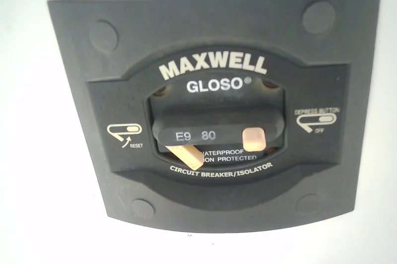 Slide: The Image of Maxwell circuit breaker on 2021 Glasstream 240 CCX boat, waterproof protection. - 46