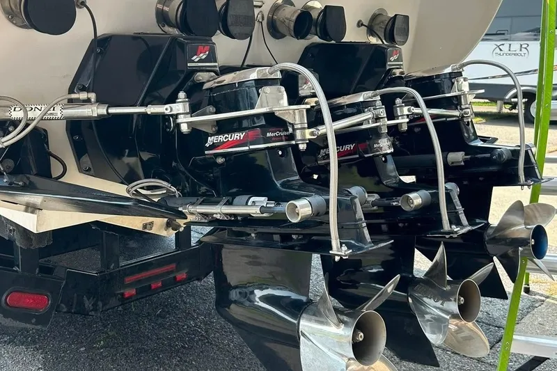 Slide: The Image of 2001 Donzi boat with dual Mercury MerCruiser engines and stainless steel propellers. - 7