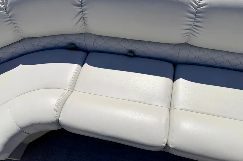 Slide: The Image of White leather seating on 2019 Crestliner 240 Rally DX CW boat. - 46