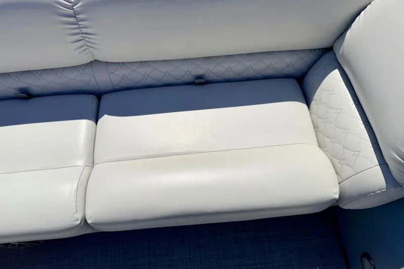 Slide: The Image of White leather seating on 2019 Crestliner 240 Rally DX CW boat. - 49