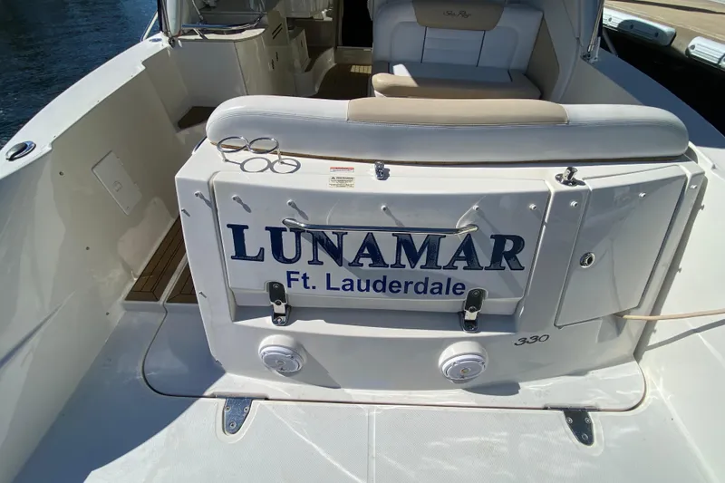 Slide: The Image of 2008 Sea Ray Sundancer 330 boat named "Lunamar" docked in Ft. Lauderdale. - 25