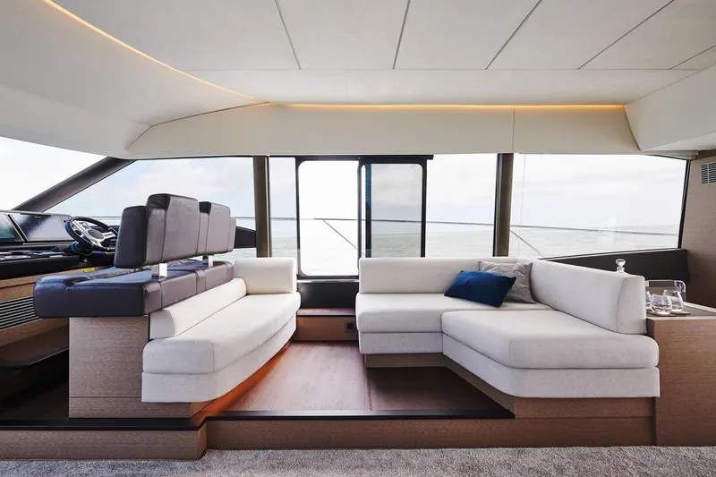Slide: The Image of Modern bathroom in 2020 Prestige 590 yacht with glass shower and sleek fixtures. - 20