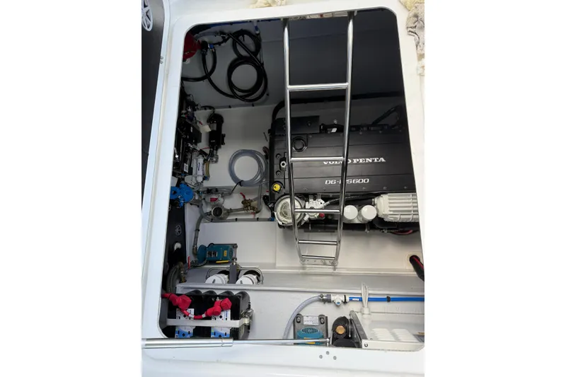 Slide: The Image of Engine compartment of 2024 Fountaine Pajot MY5 with Volvo Penta D6-450 engine. - 20