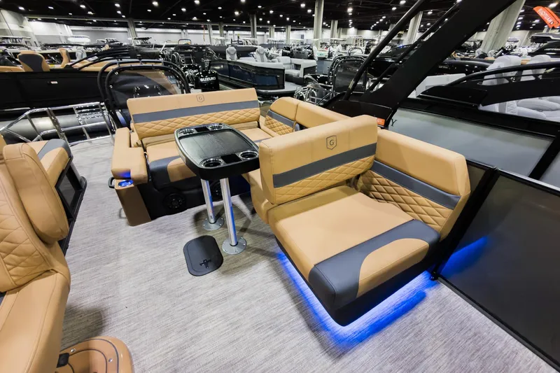 Slide: The Image of 2026 Godfrey Monaco 255 Single Flip Lounge interior with luxurious seating and modern design. - 20