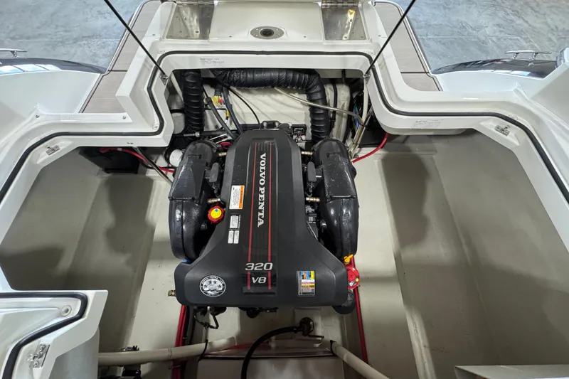 Slide: The Image of Engine compartment of a 2014 Cobalt R5 boat with Volvo Penta 320 V8 engine. - 15