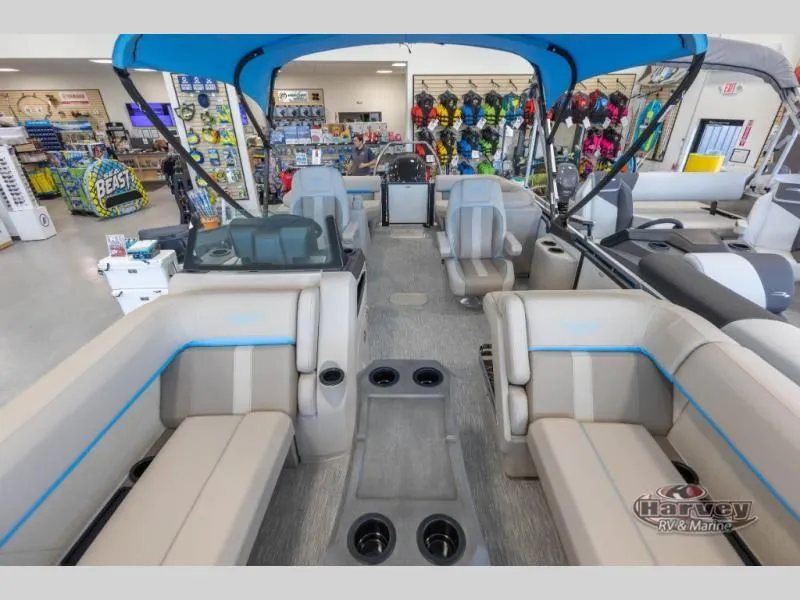 Slide: The Image of Interior of M Series 23 MFB boat, 2026 model, displayed in showroom. - 6