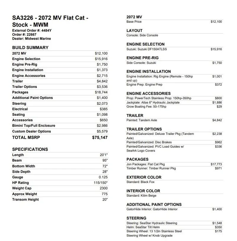 The Image of SeaArk 2072 MV Flat Cat 2026 - 1