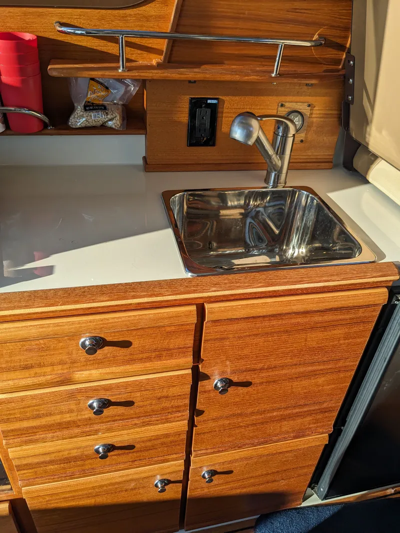 Slide: The Image of Galley in a 2021 Ranger Tugs R-27 boat. - 20