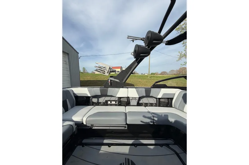 Slide: The Image of 2023 Malibu Wakesetter 23 LSV interior with sleek seating and modern design. - 13