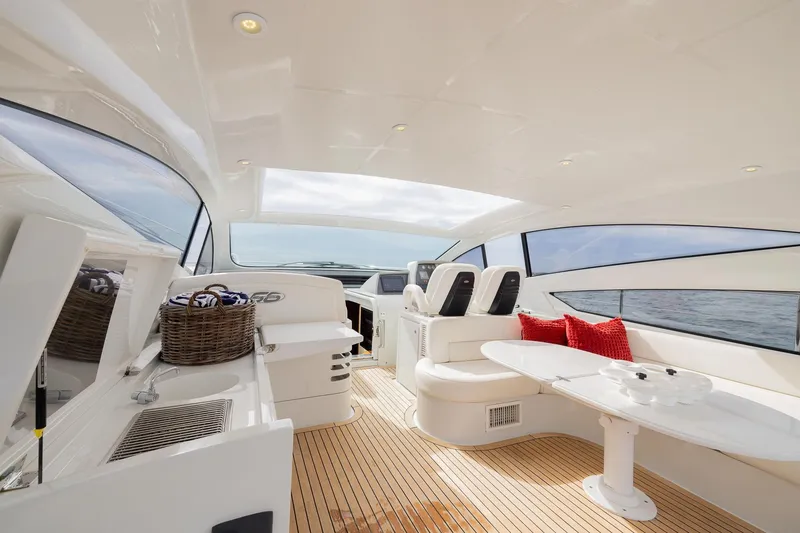Slide: The Image of Luxurious interior of 2007 Pershing 56 yacht with sleek design and modern amenities. - 29