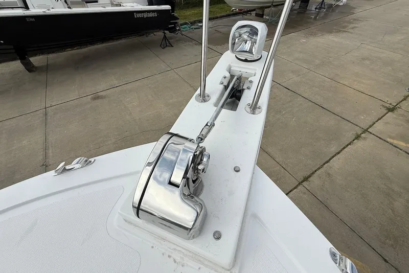 Slide: The Image of 2026 Steiger Craft 255 Miami boat deck with anchor and spotlight. - 17