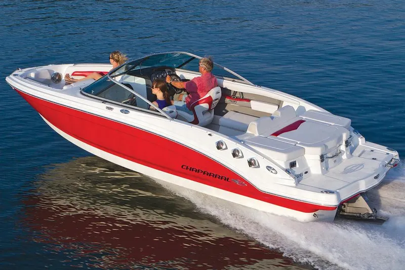 Slide: The Image of Manufacturer Provided Image: 2014 Chaparral 226 SSi boat cruising on water with passengers. - 6