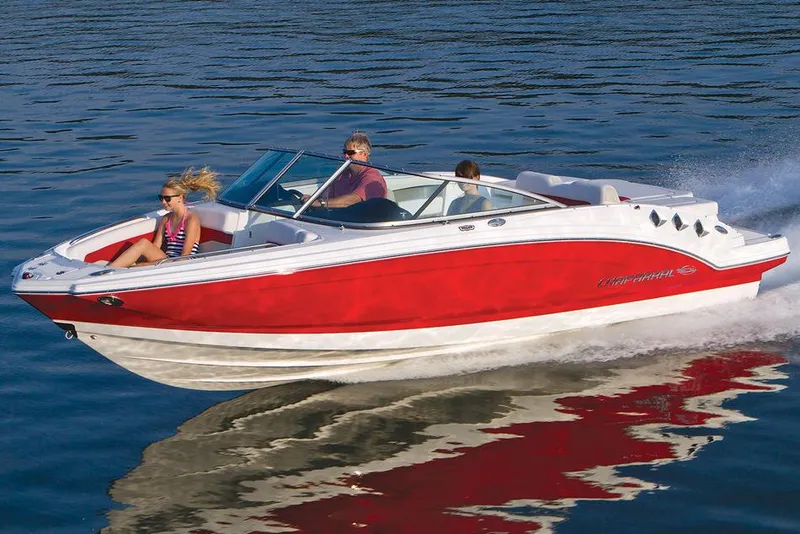Slide: The Image of Manufacturer Provided Image: 2014 Chaparral 226 SSi boat cruising on water with passengers. - 7
