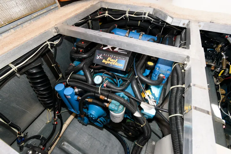 Slide: The Image of Engine room of 1997 Carver 400 Cockpit Motor Yacht. - 31