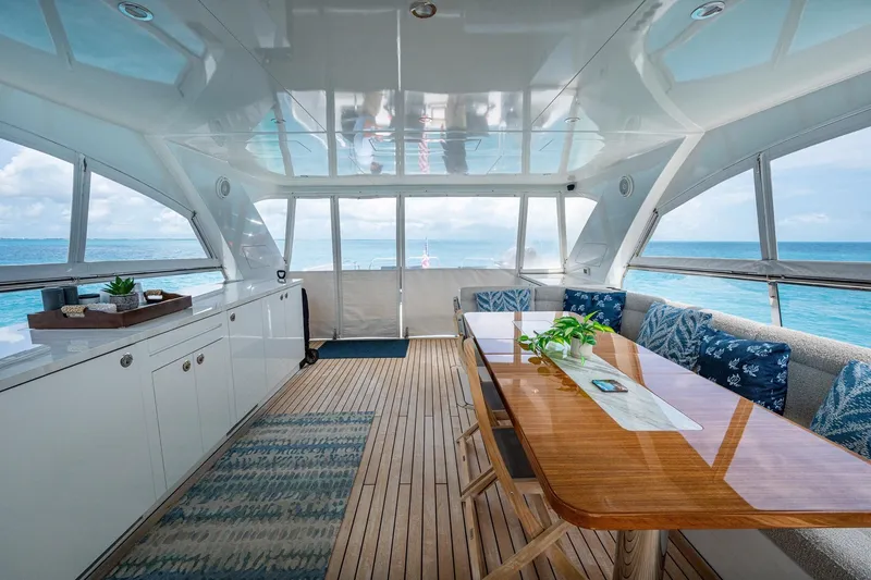Slide: The Image of Luxurious interior of 2018 Cheoy Lee Bravo 78 Sport Motor Yacht with ocean view. - 14