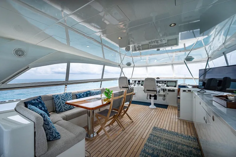 Slide: The Image of Luxurious interior of 2018 Cheoy Lee Bravo 78 Sport Motor Yacht with ocean view. - 21