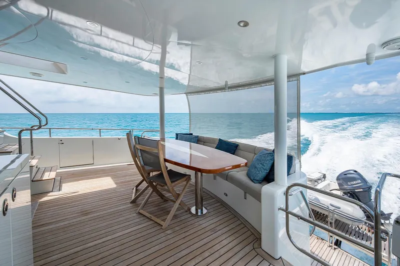 Slide: The Image of Luxurious 2018 Cheoy Lee Bravo 78 Sport Motor Yacht cruising on open sea. - 28