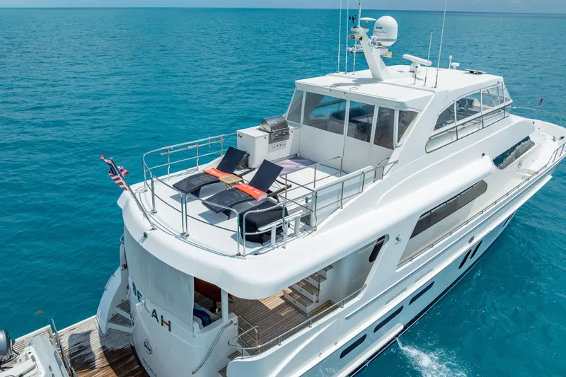 Slide: The Image of 2018 Cheoy Lee Bravo 78 Sport Motor Yacht cruising on clear blue ocean waters. - 3