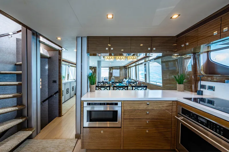 Slide: The Image of Luxurious interior of 2018 Cheoy Lee Bravo 78 Sport Motor Yacht with modern kitchen design. - 36