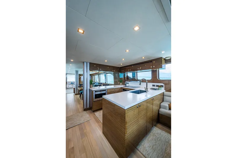 Slide: The Image of Luxurious kitchen interior of 2018 Cheoy Lee Bravo 78 Sport Motor Yacht with modern amenities. - 38