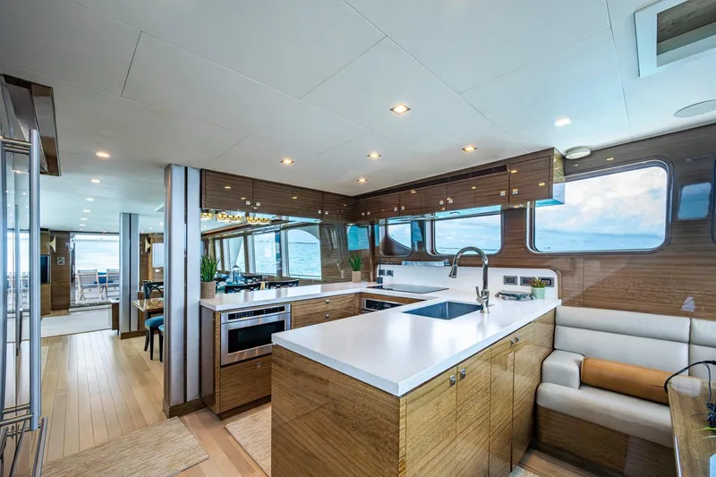 Slide: The Image of Luxurious interior of 2018 Cheoy Lee Bravo 78 Sport Motor Yacht kitchen area. - 39