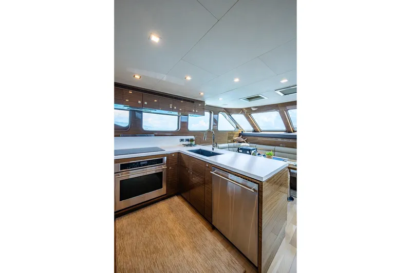 Slide: The Image of Luxurious kitchen interior of 2018 Cheoy Lee Bravo 78 Sport Motor Yacht. - 40