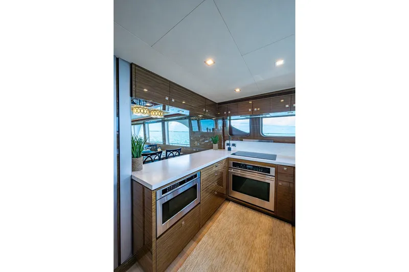 Slide: The Image of Luxurious kitchen interior of 2018 Cheoy Lee Bravo 78 Sport Motor Yacht with modern appliances. - 41