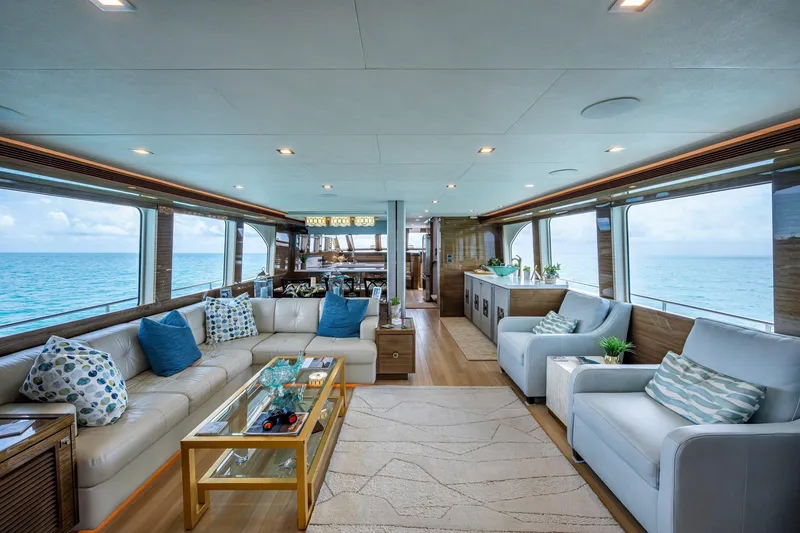 Slide: The Image of Luxurious interior of 2018 Cheoy Lee Bravo 78 Sport Motor Yacht with ocean views. - 52