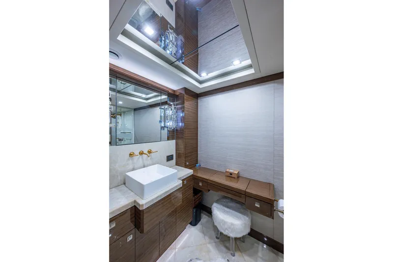 Slide: The Image of Luxurious bathroom interior of 2018 Cheoy Lee Bravo 78 Sport Motor Yacht. - 54