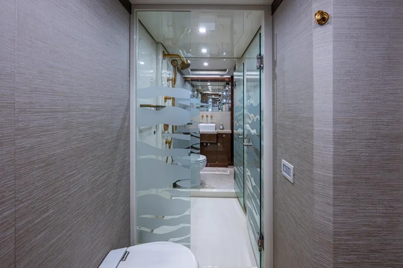 Slide: The Image of Luxurious bathroom interior of 2018 Cheoy Lee Bravo 78 Sport Motor Yacht. - 56